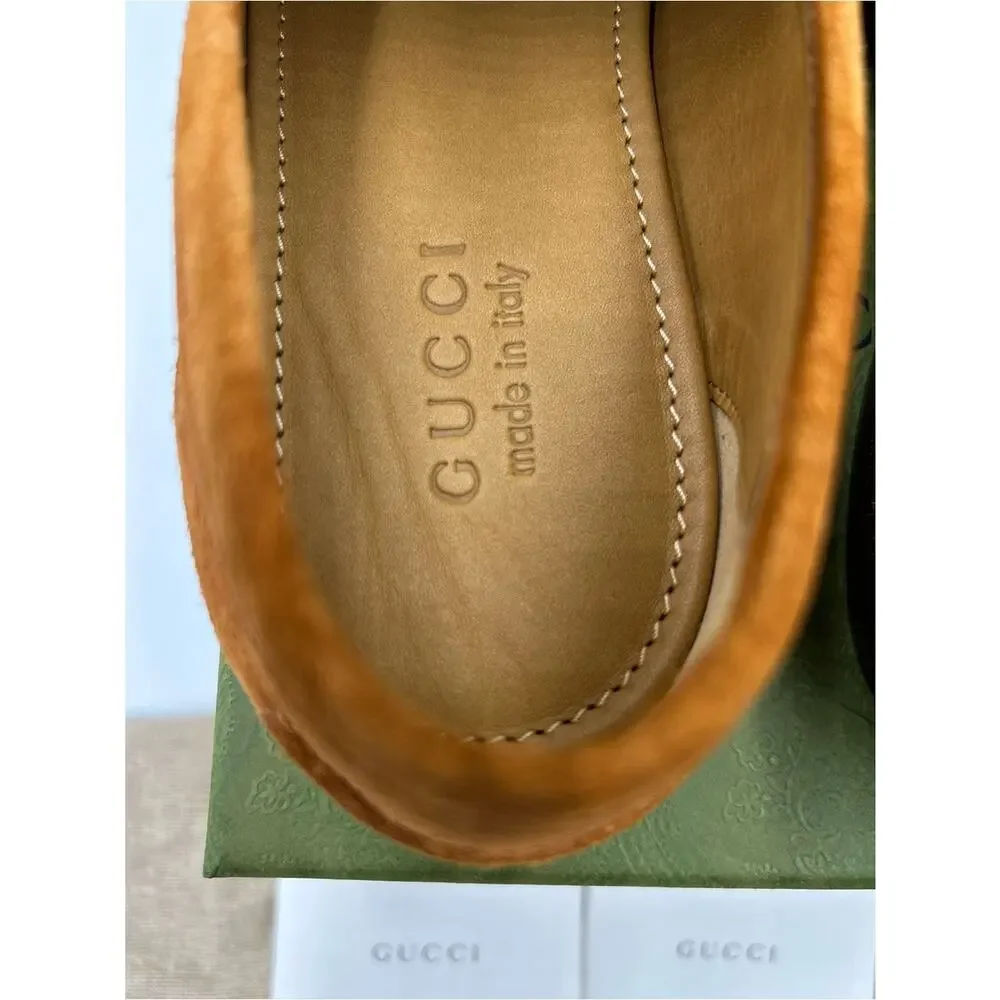 Men's Gucci suede JORDAAN horse bit loafer size 9 fits 9.5 US made in Italy